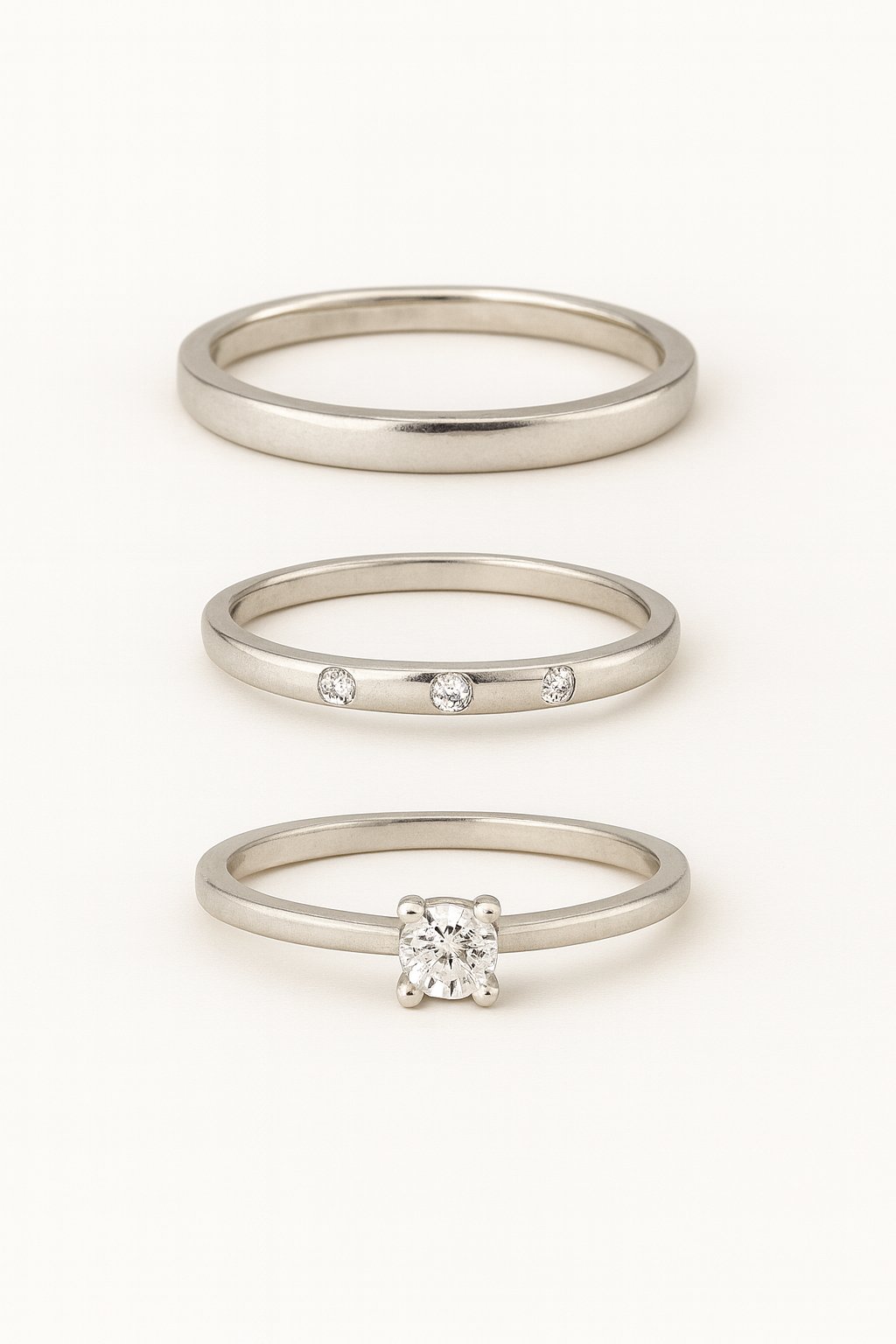 Par de Aliança Classic Trio 2mm - Prata 925