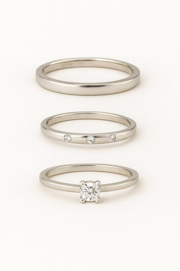Par de Aliança Classic Trio 2mm - Prata 950