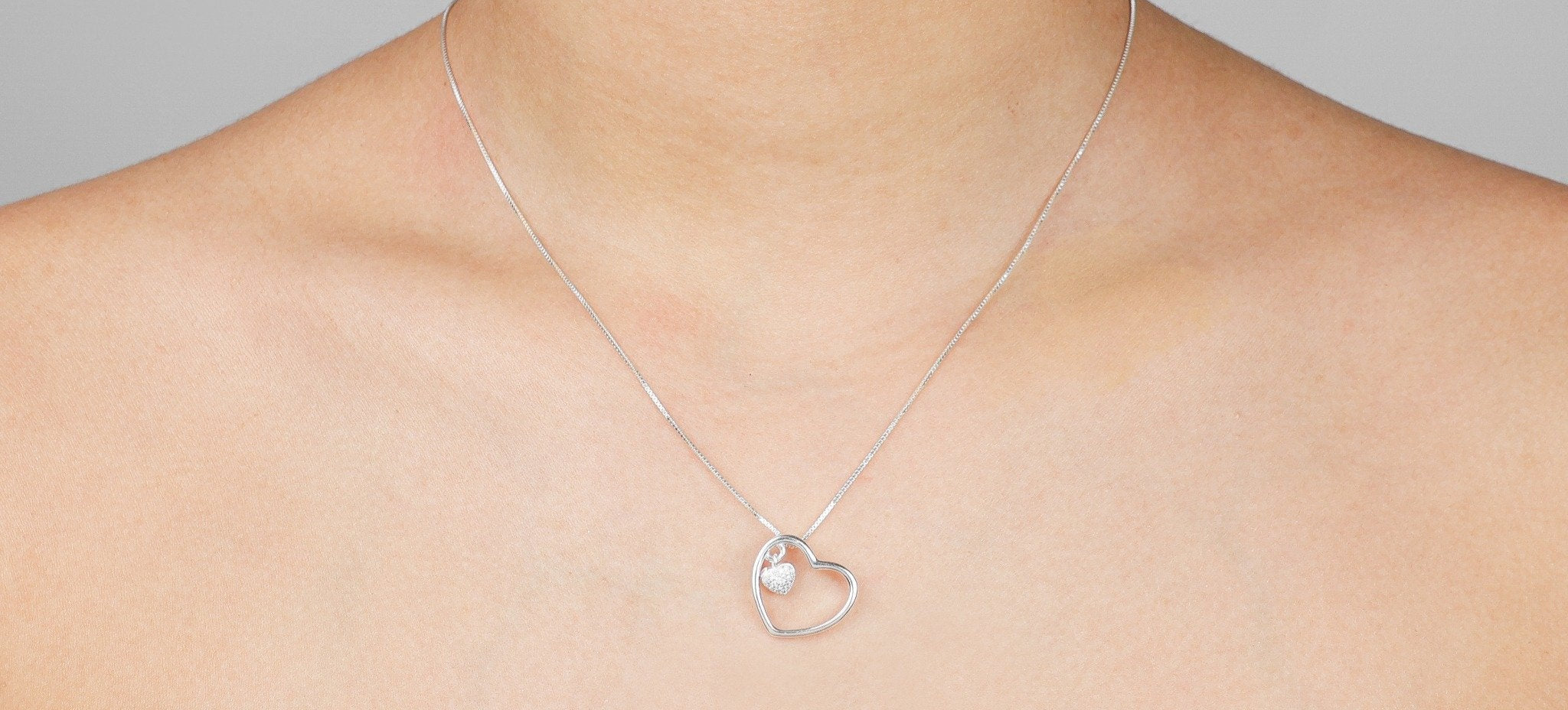 Colar Double Love - Prata 925