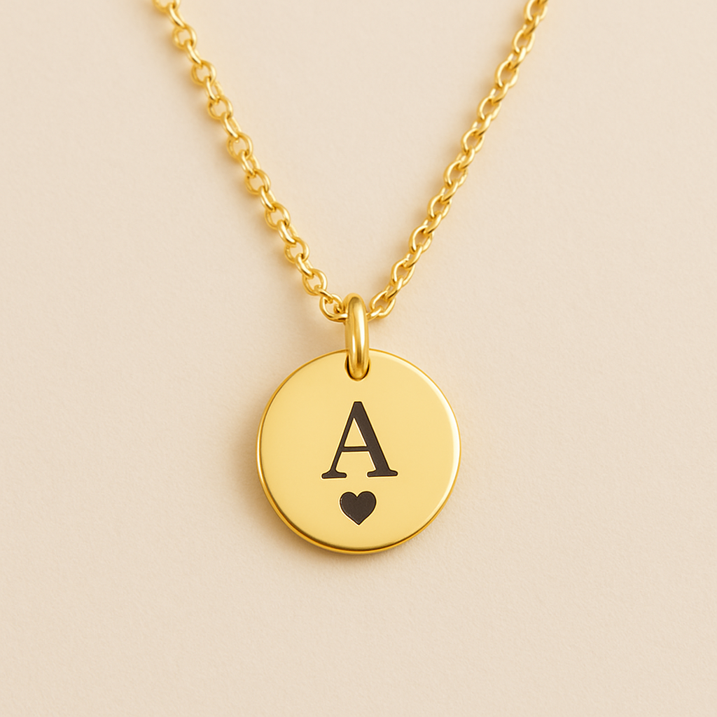 Colar com pingente de coração personalizado com inicial