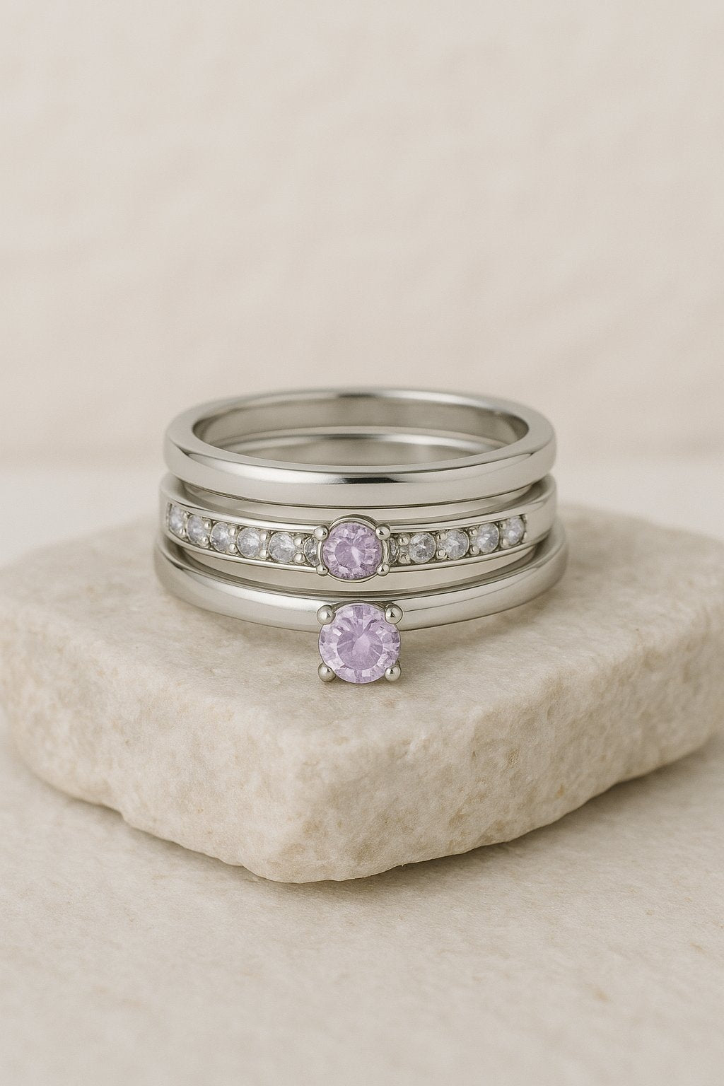 Par de Aliança Classic Shine Lilás 2mm - Prata 925