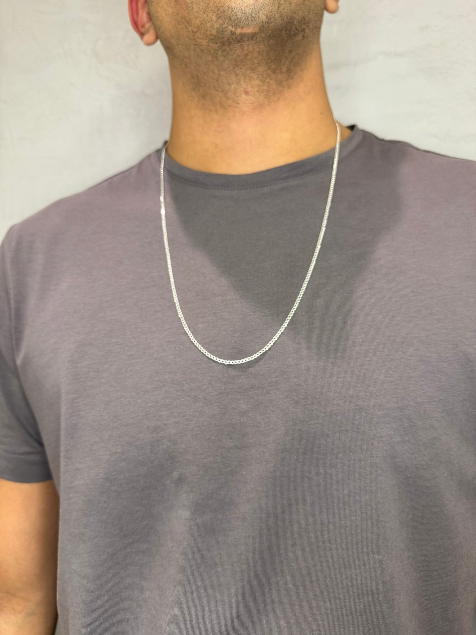 Corrente Colar Masculino Grume Dupla 60cm - Prata925