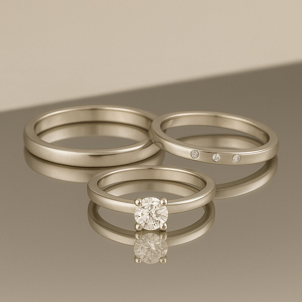 Par de Aliança Classic Trio 2mm - Prata 925