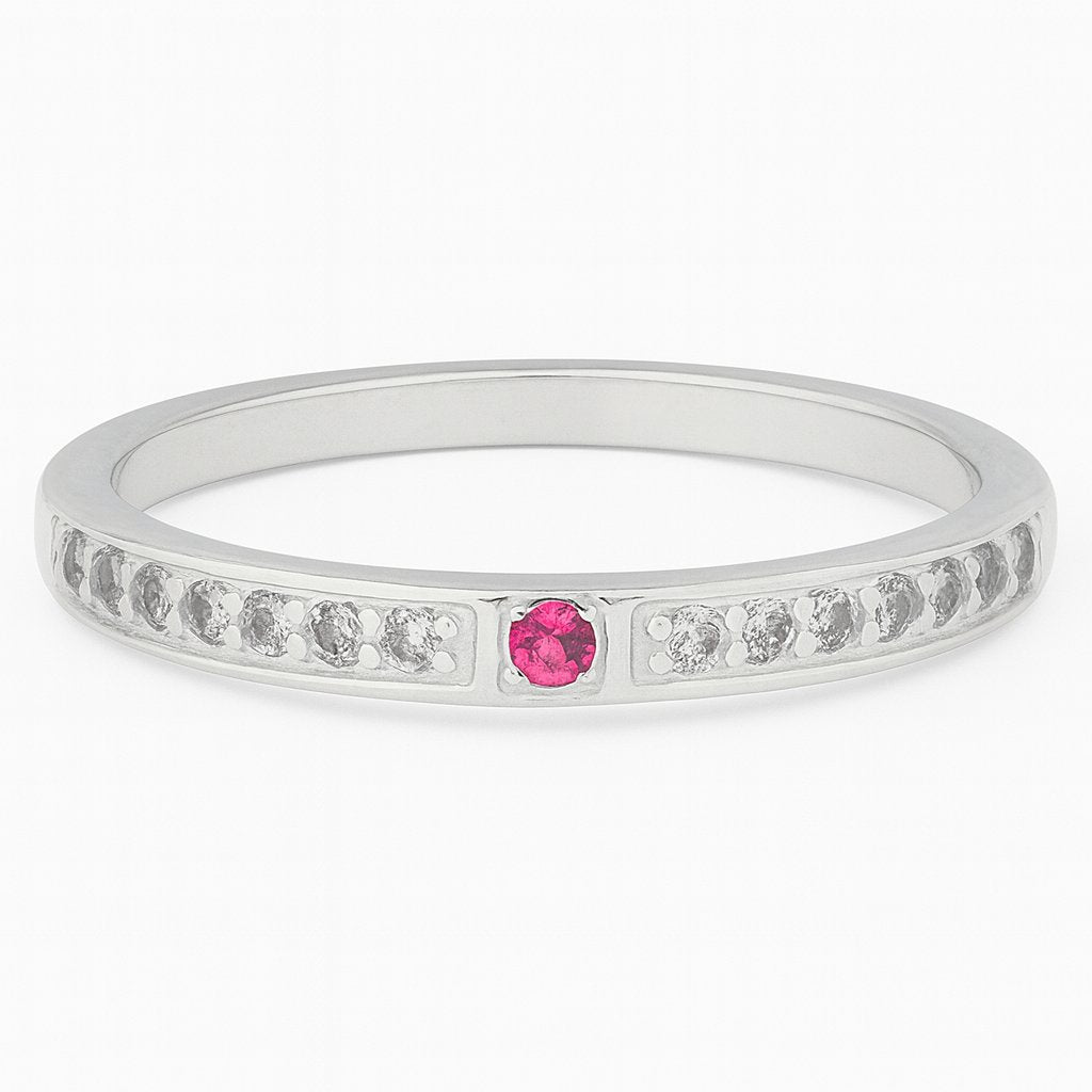 1 Aliança Pink Bloom - Prata 925