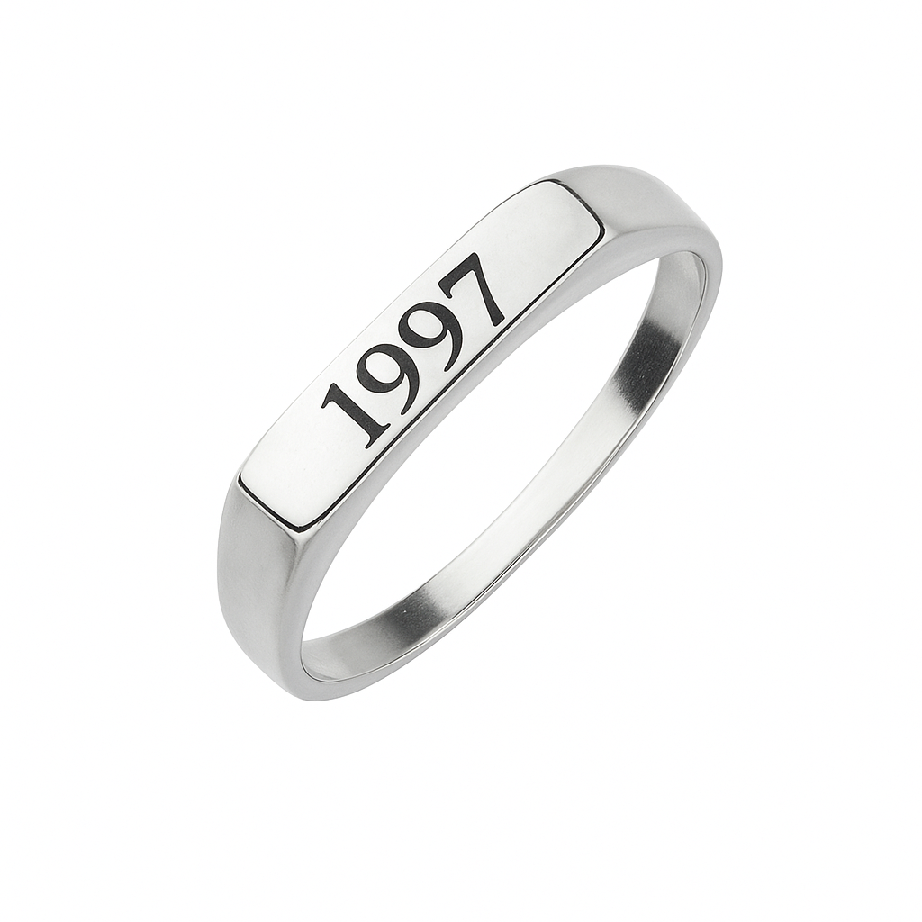 Anel Chapinha (Ano) - Prata 925