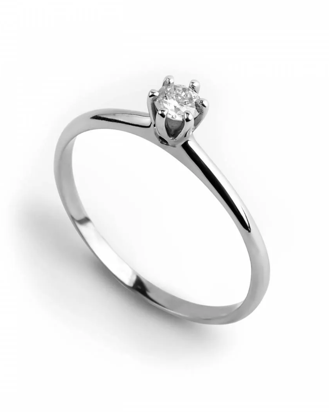 Anel Solitário  - Prata 925