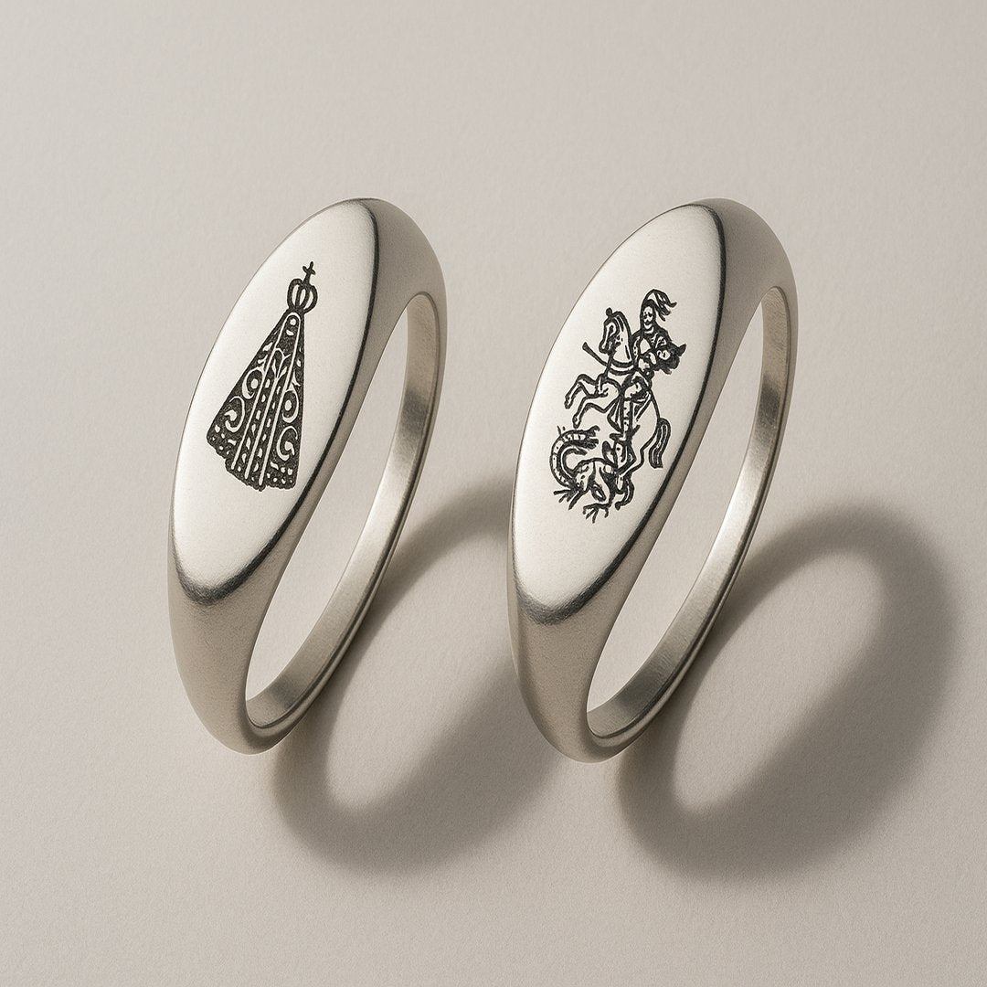 Anel Chapa (Santo) – Prata 925