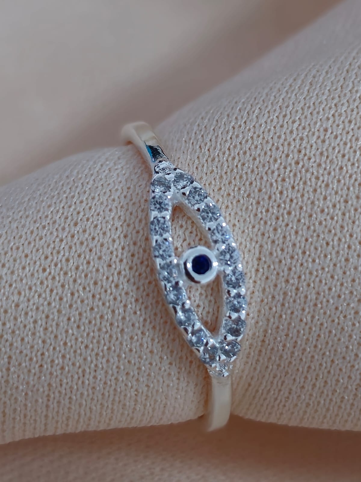 Anel Olho grego com Zircônia Prata 925