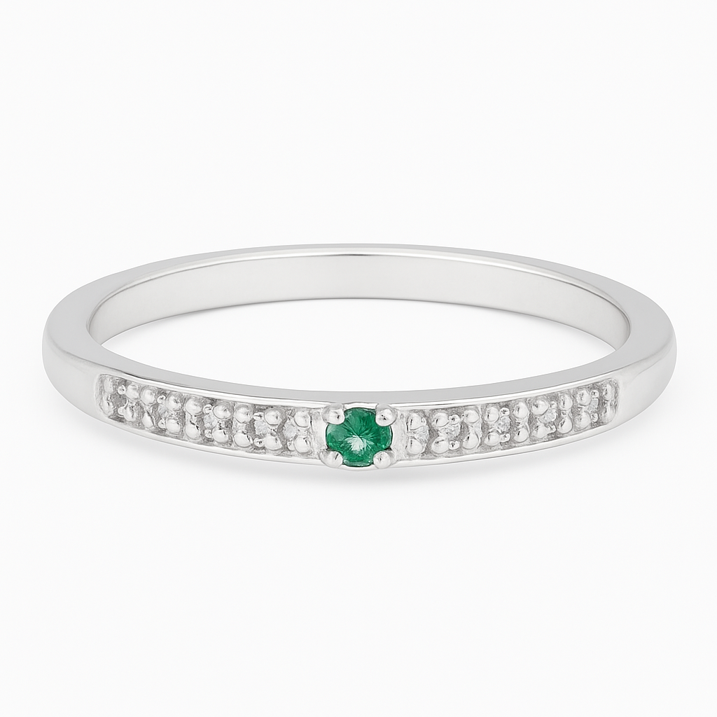 1 Aliança Green Bloom - Prata 925