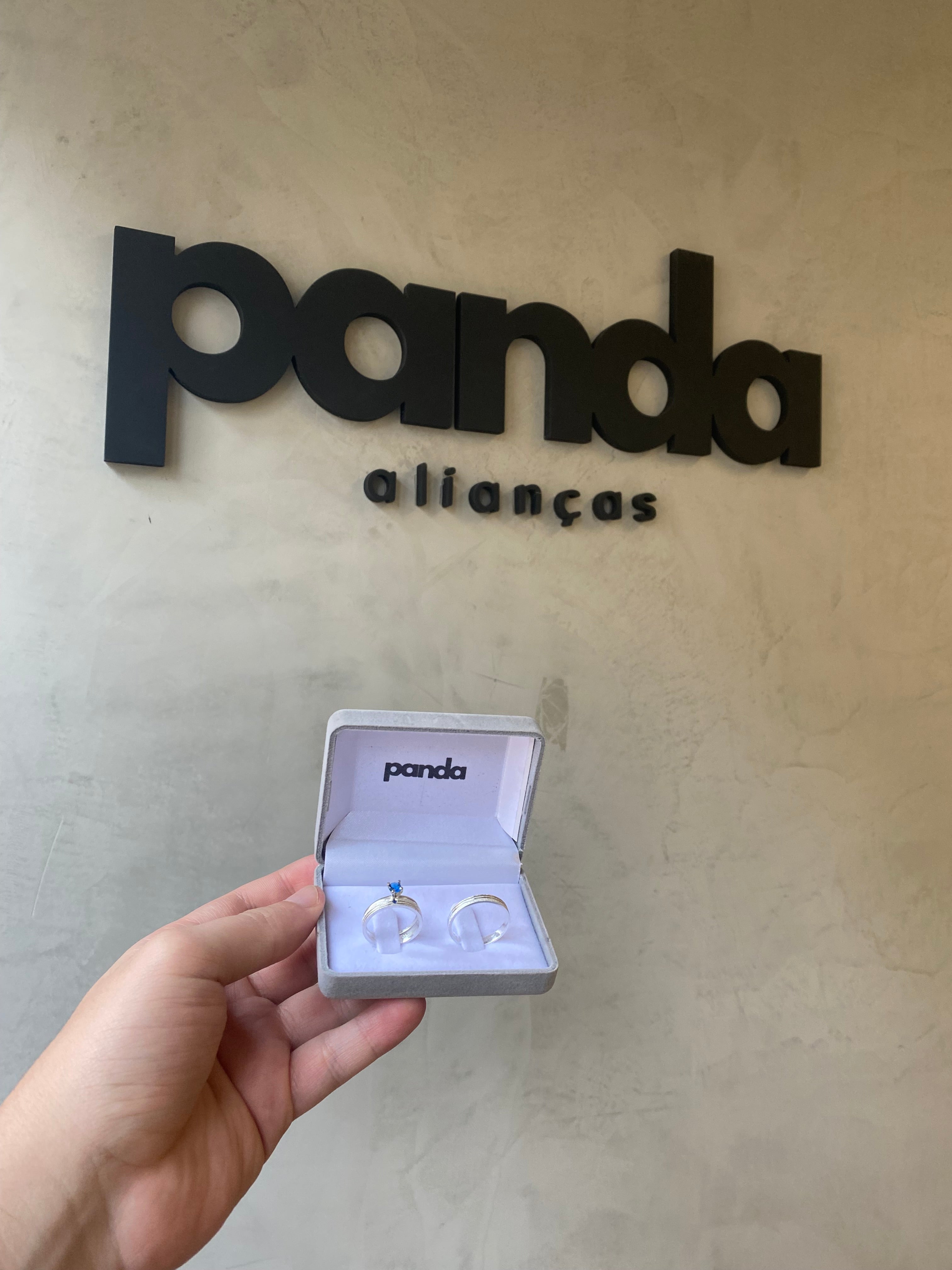 Conjunto de Alianças em Prata 950  3mm - Fernando de Noronha