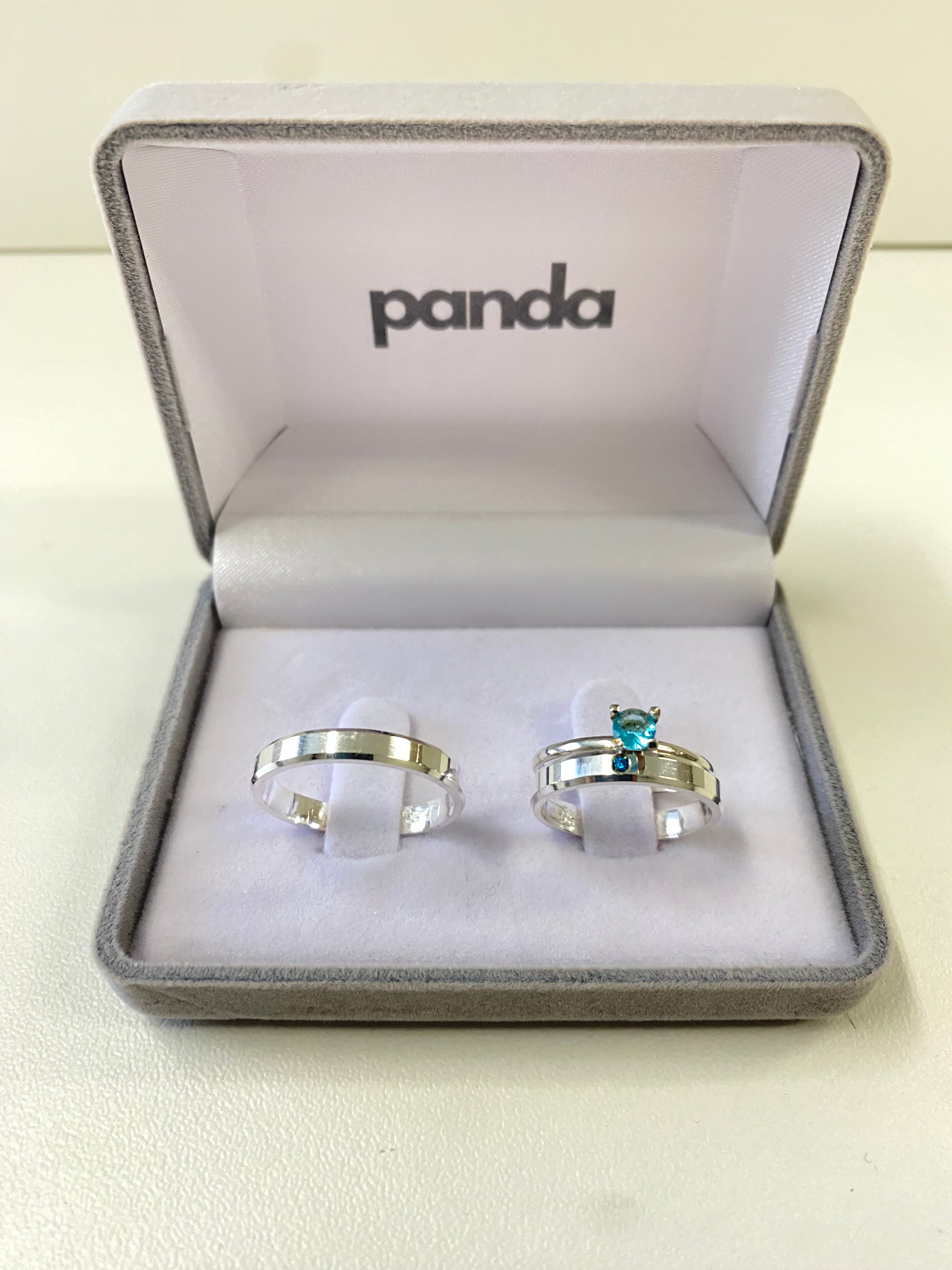 Par de Alianças em Prata 950 3mm - Lençois Maranhenses