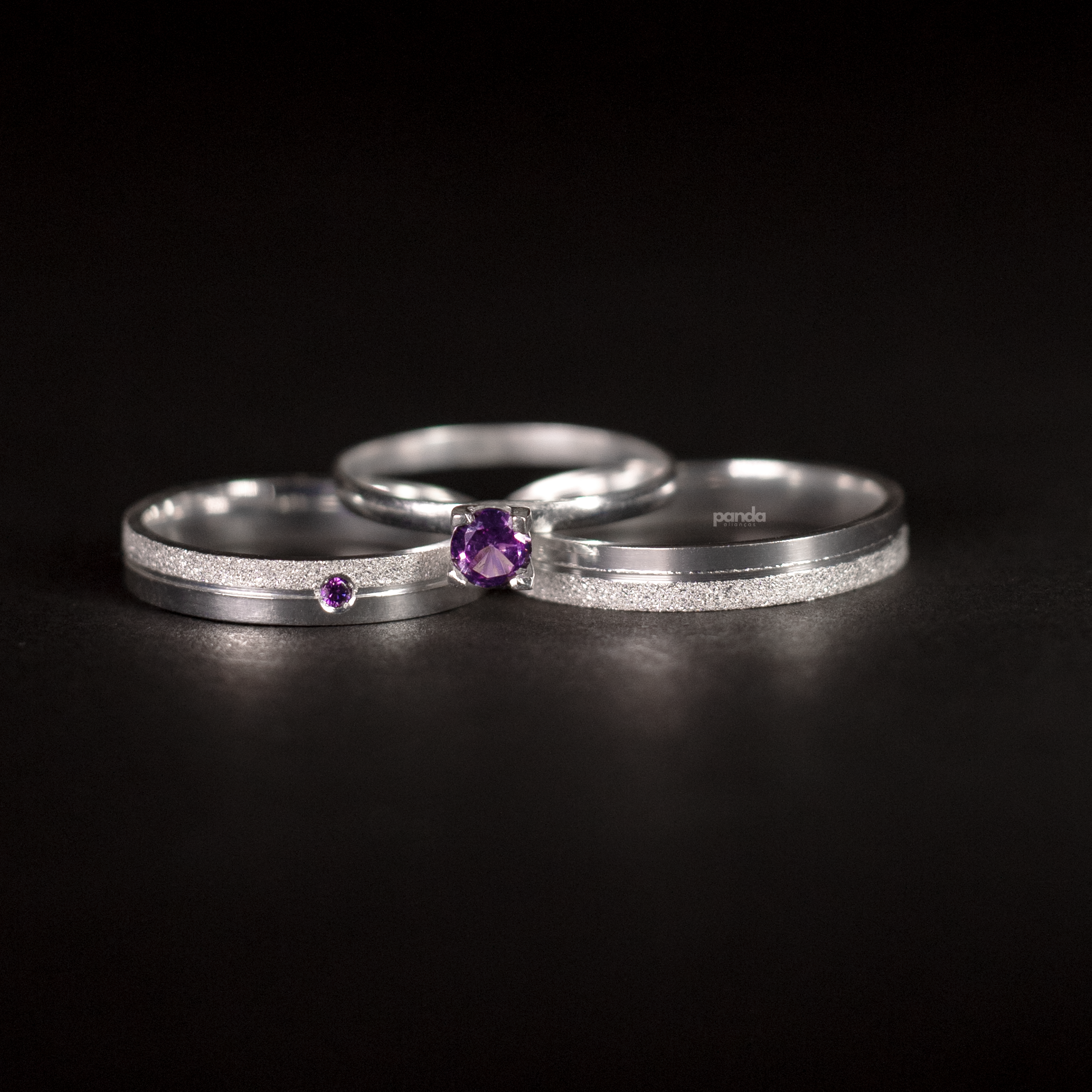 Par de Alianças em Prata 950 3mm - Búzios