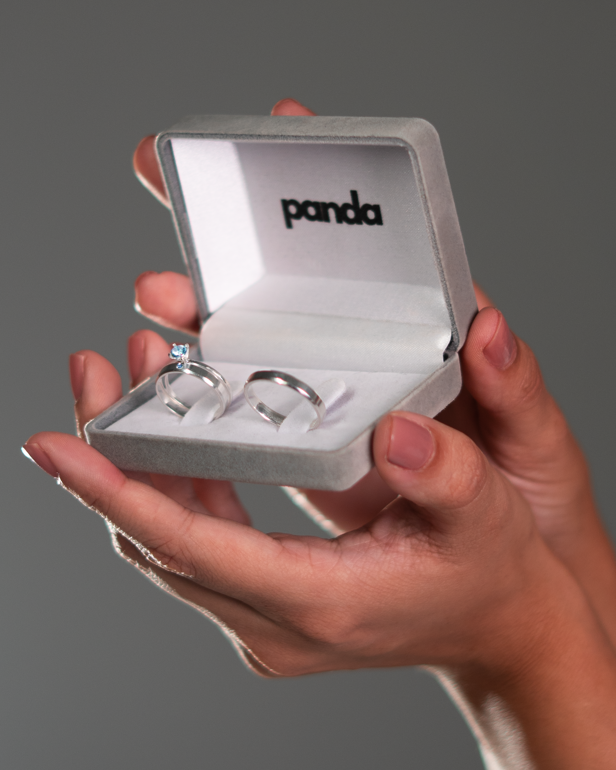 Par de Alianças em Prata 950 3mm - Lençois Maranhenses