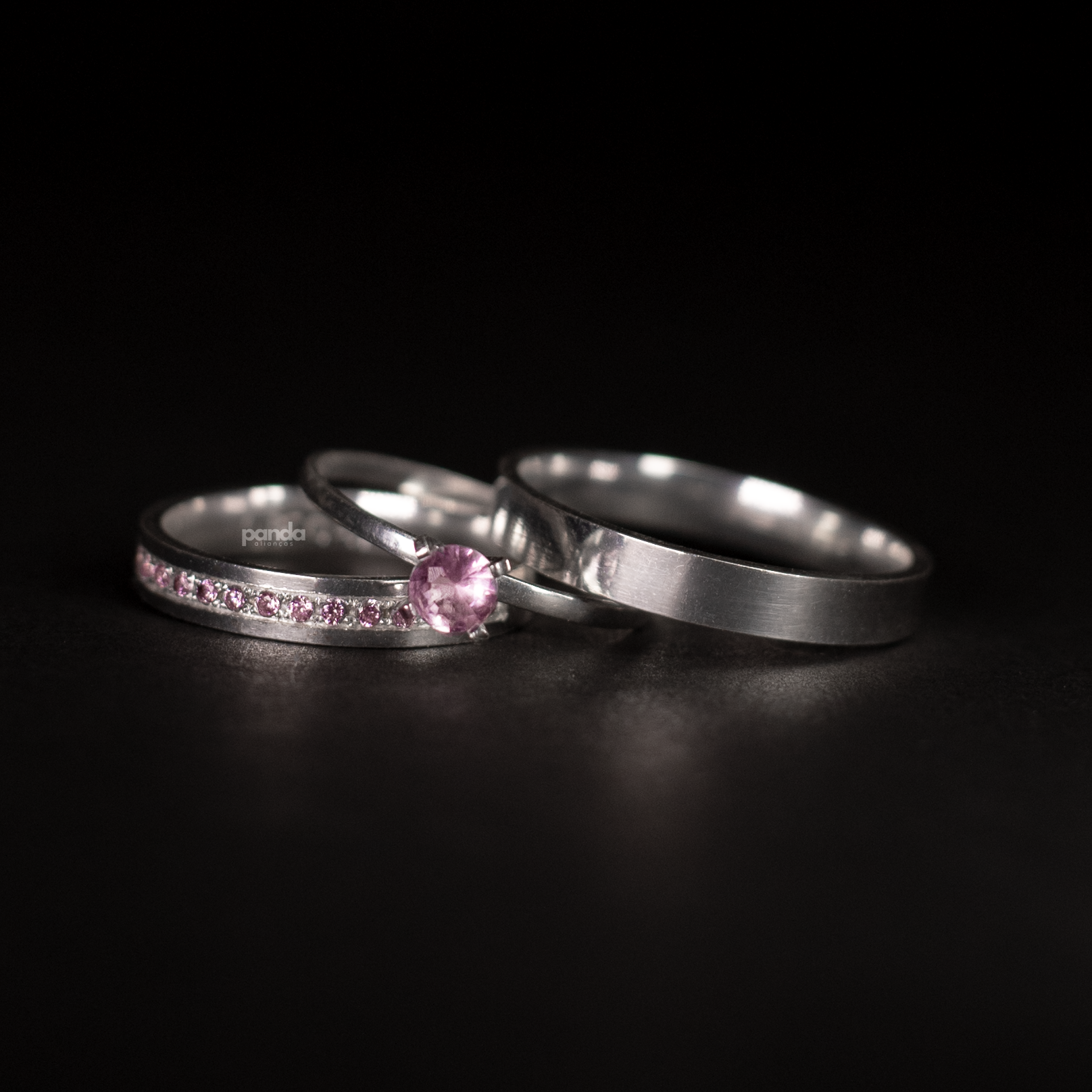 Par de Alianças em Prata 950 3mm - Campos do Jordão