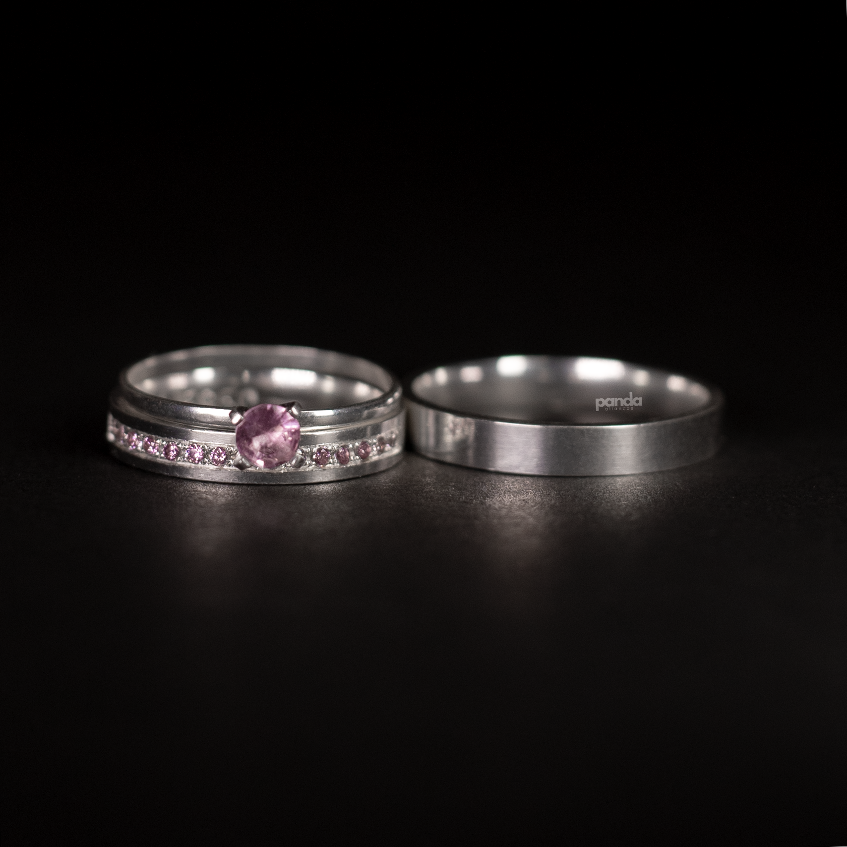 Par de Alianças em Prata 950 3mm - Campos do Jordão