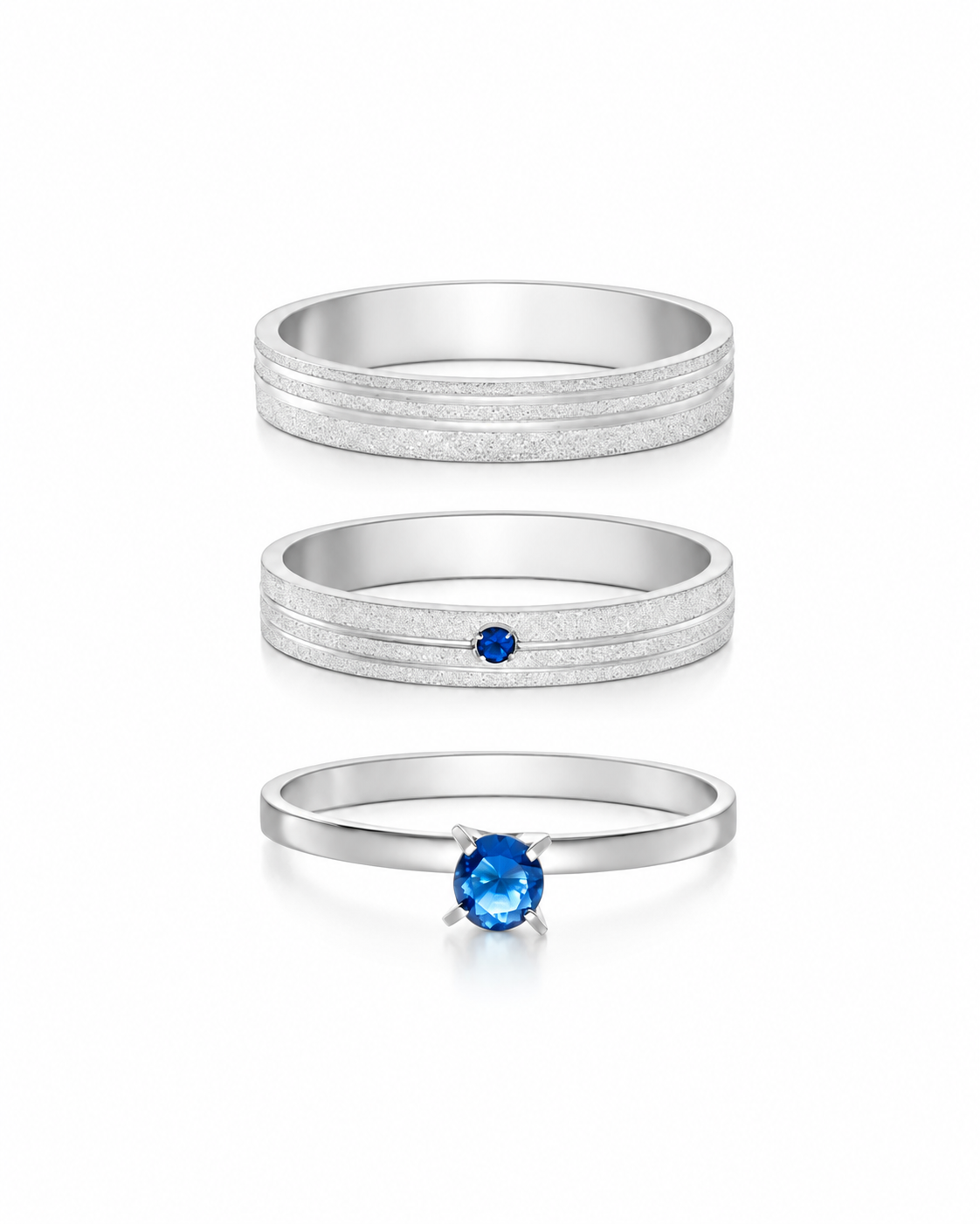 Conjunto de Alianças em Prata 950  3mm - Fernando de Noronha