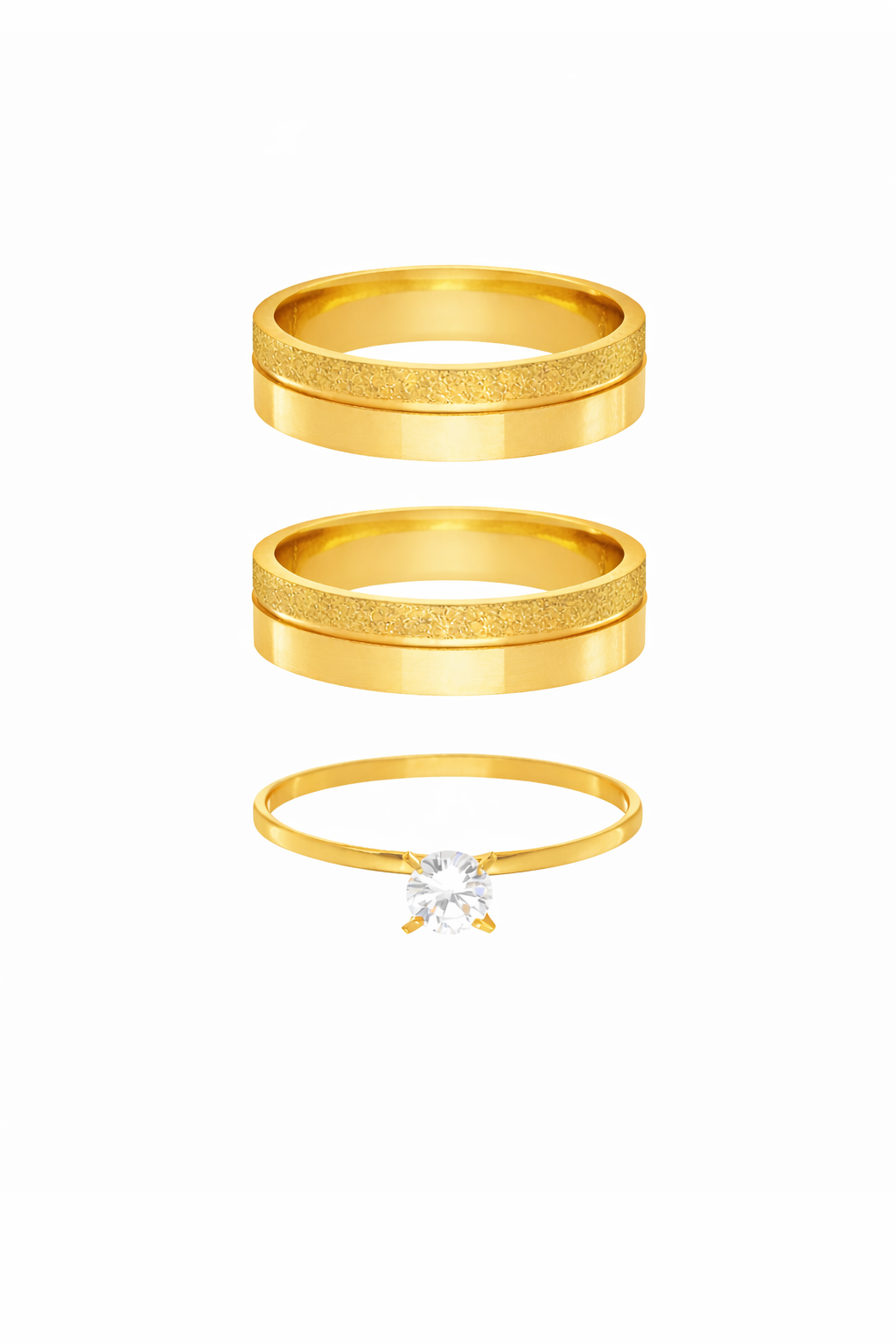 Conjunto Alianças Banhada Ouro 18K 5mm - Aspen