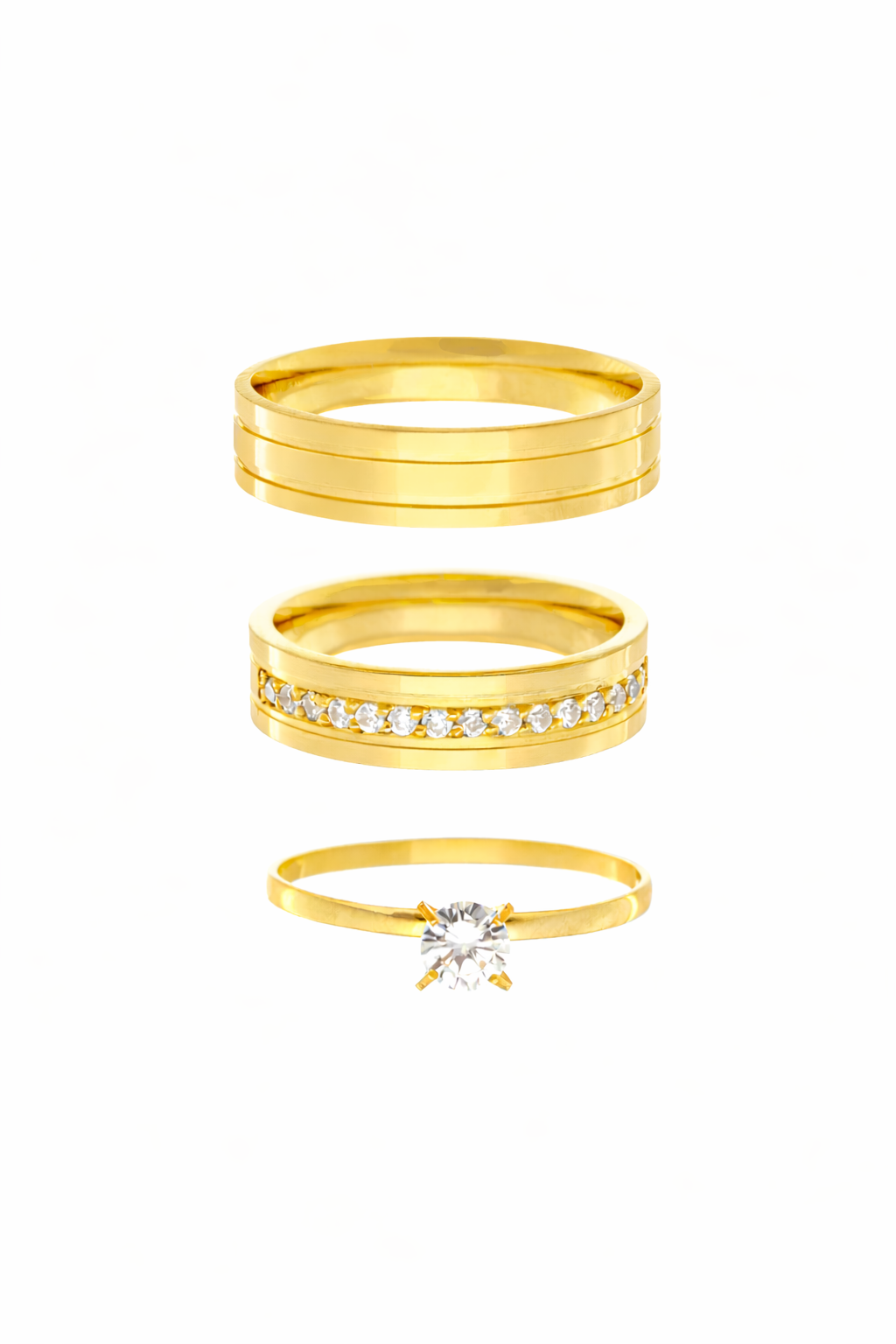 Conjunto Alianças Banhada Ouro 18K 5mm - Maldivas