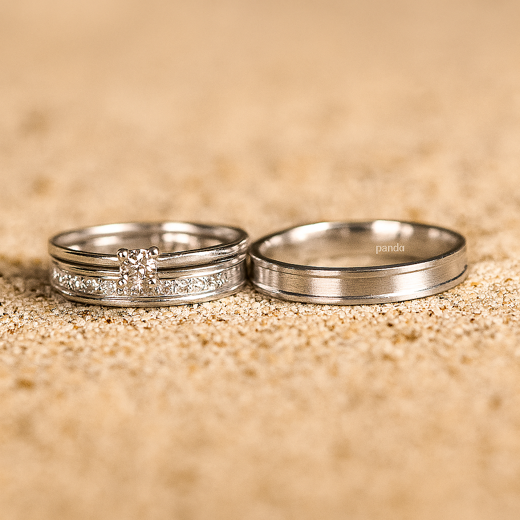 Par de Alianças em Prata 950 3mm - Paris