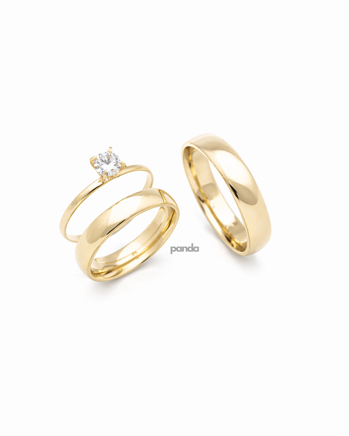 Conjunto Alianças Banhada Ouro 18K 5mm - Kyoto