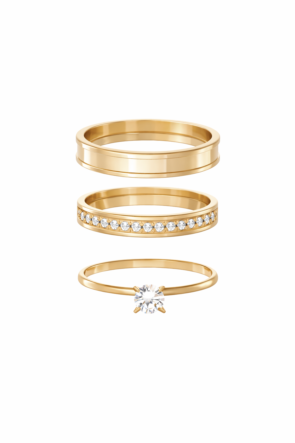 Conjunto Alianças Banhada Ouro 18K 3mm - Nice