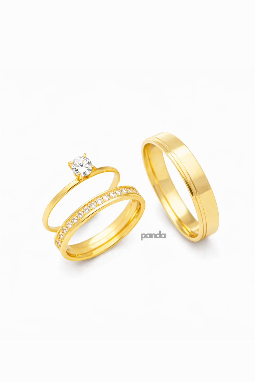 Par de Alianças Ouro 18k em 3mm com pedras