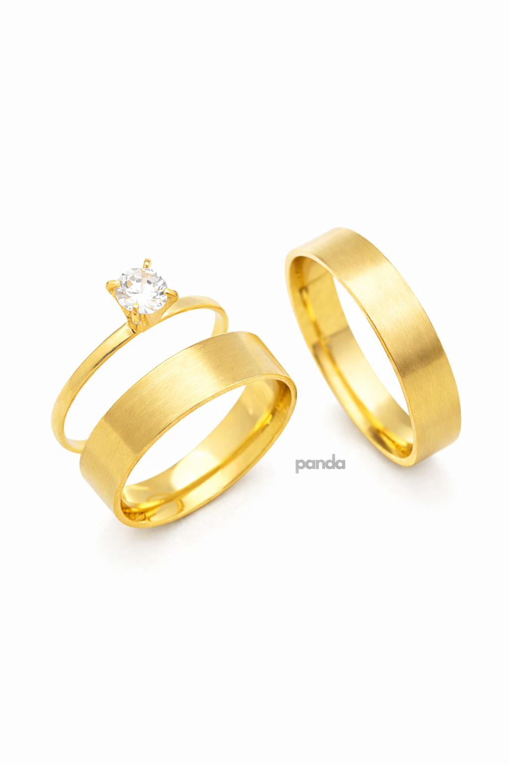 Conjunto Alianças Banhada Ouro 18K 5mm - Maresias