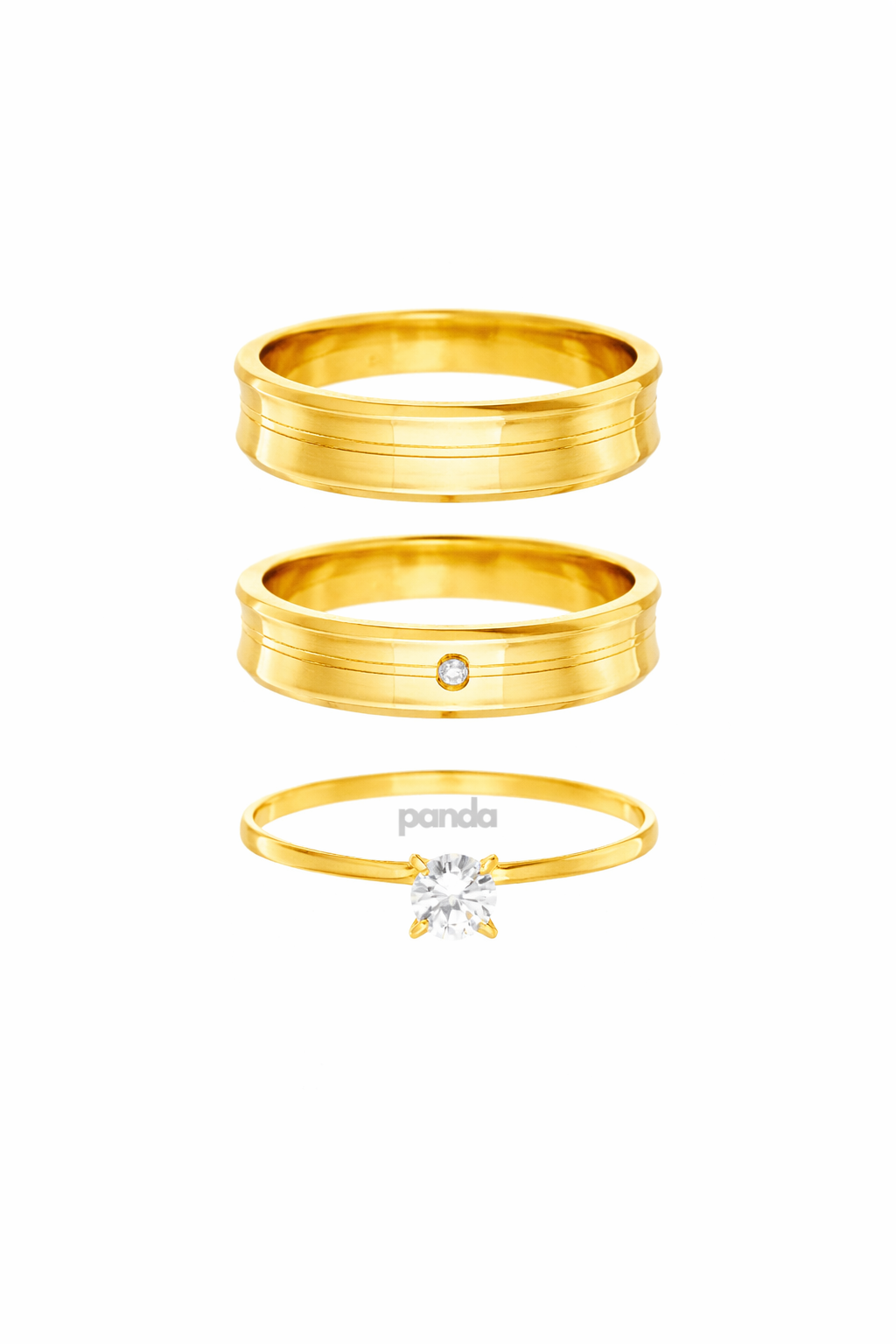 Conjunto Alianças Banhada Ouro 18K 6mm - San Diego