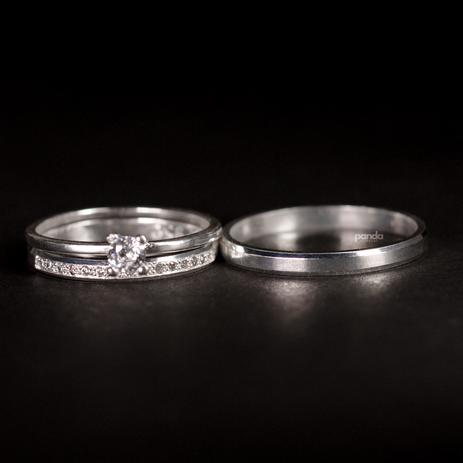 Par de Alianças em Prata 950 2mm - Cinque Terre