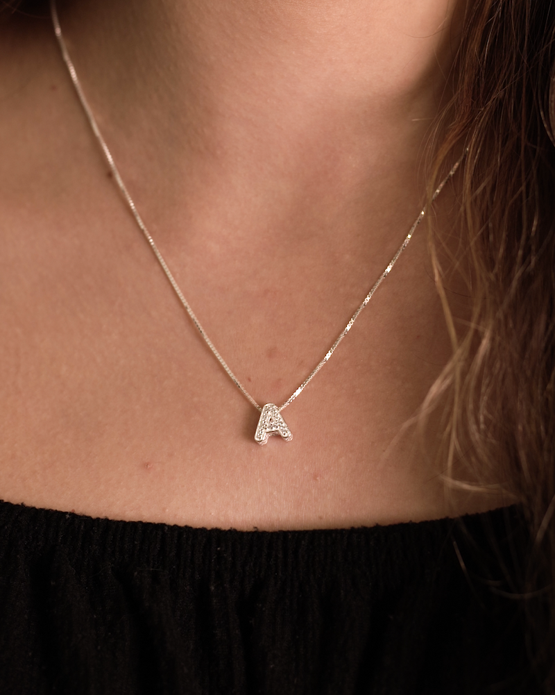 Colar Luxuoso de Prata 925 com Inicial Personalizada