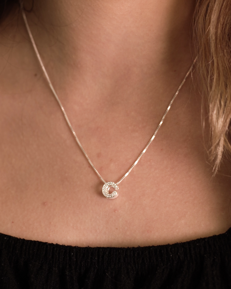Colar Luxuoso de Prata 925 com Inicial Personalizada