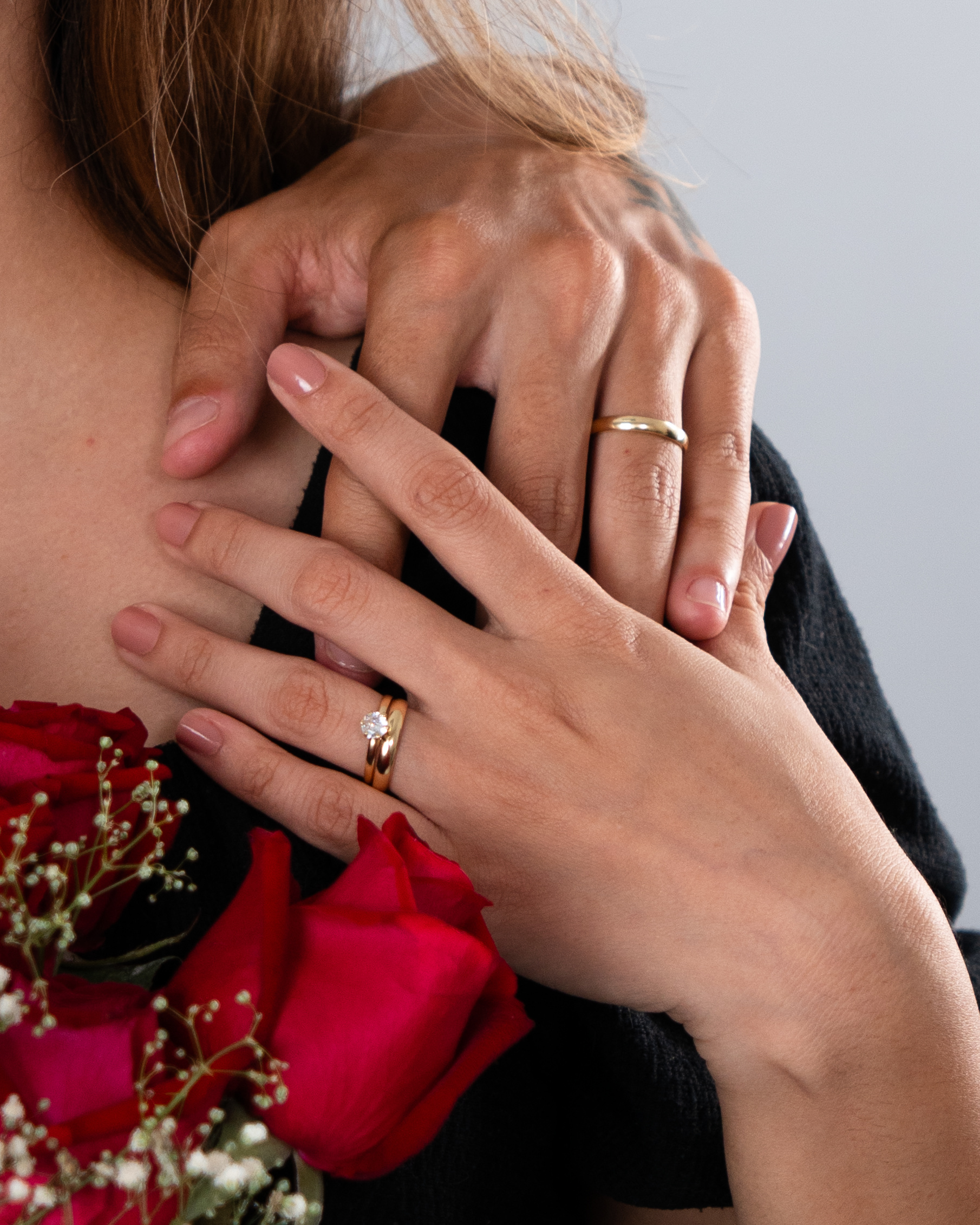 Conjunto Alianças Banhada Ouro 18K 3mm