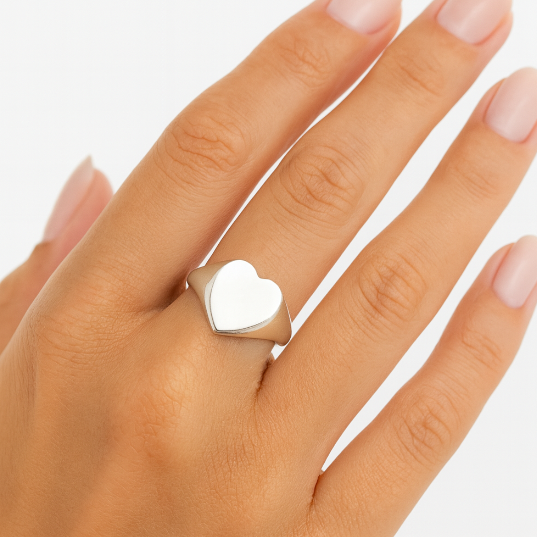 Anel Coração - Prata 925