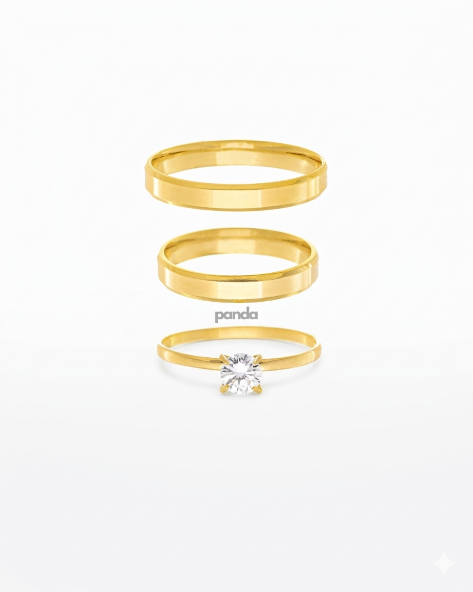 Par de Alianças em ouro 18k em 3mm
