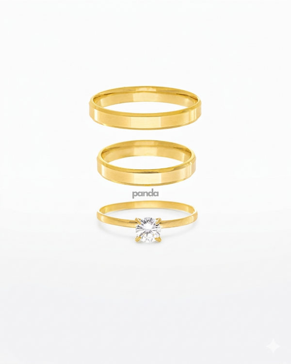Par de Alianças em ouro 18k em 3mm