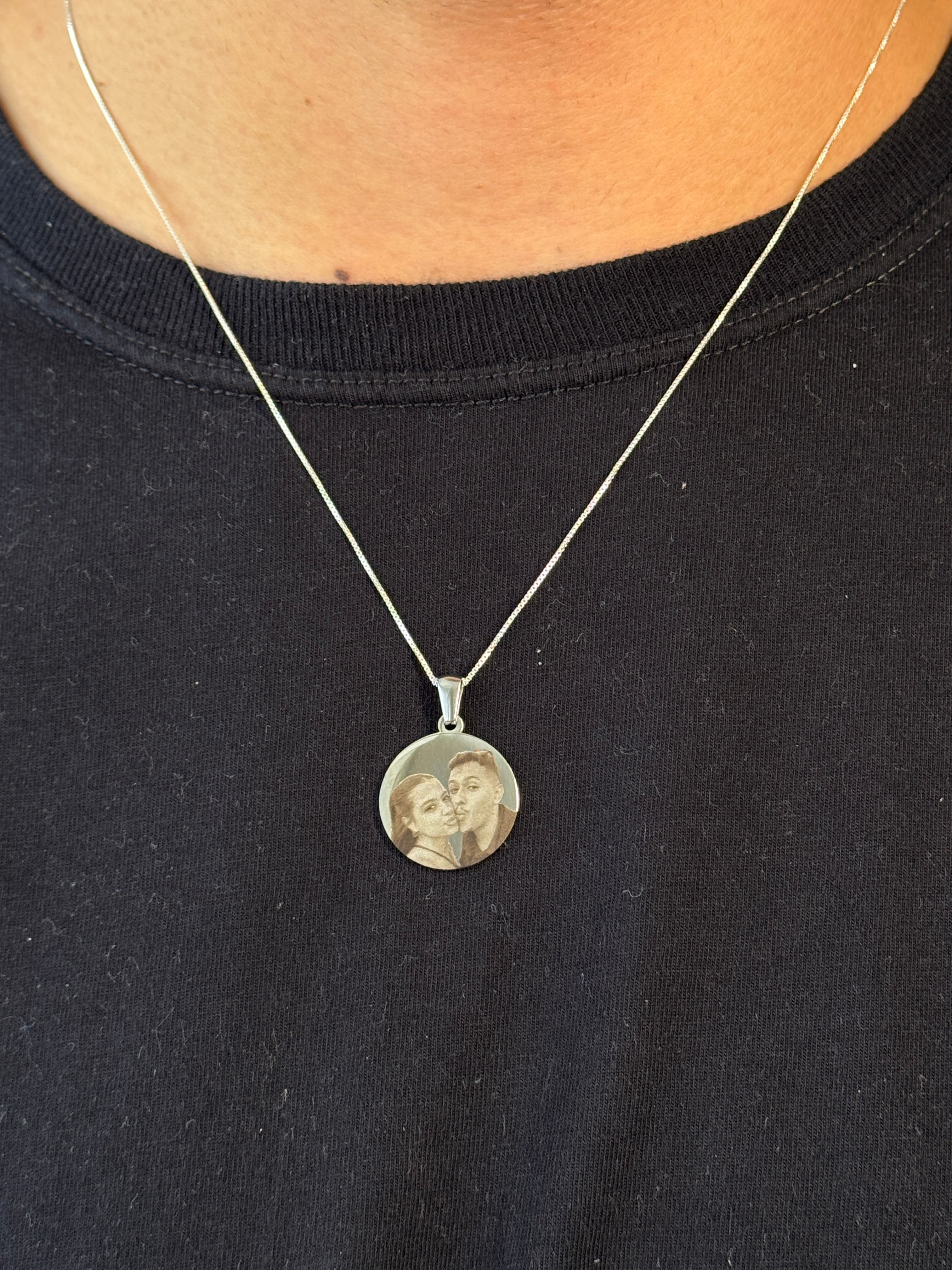 Colar de prata fotogravação Prata 925
