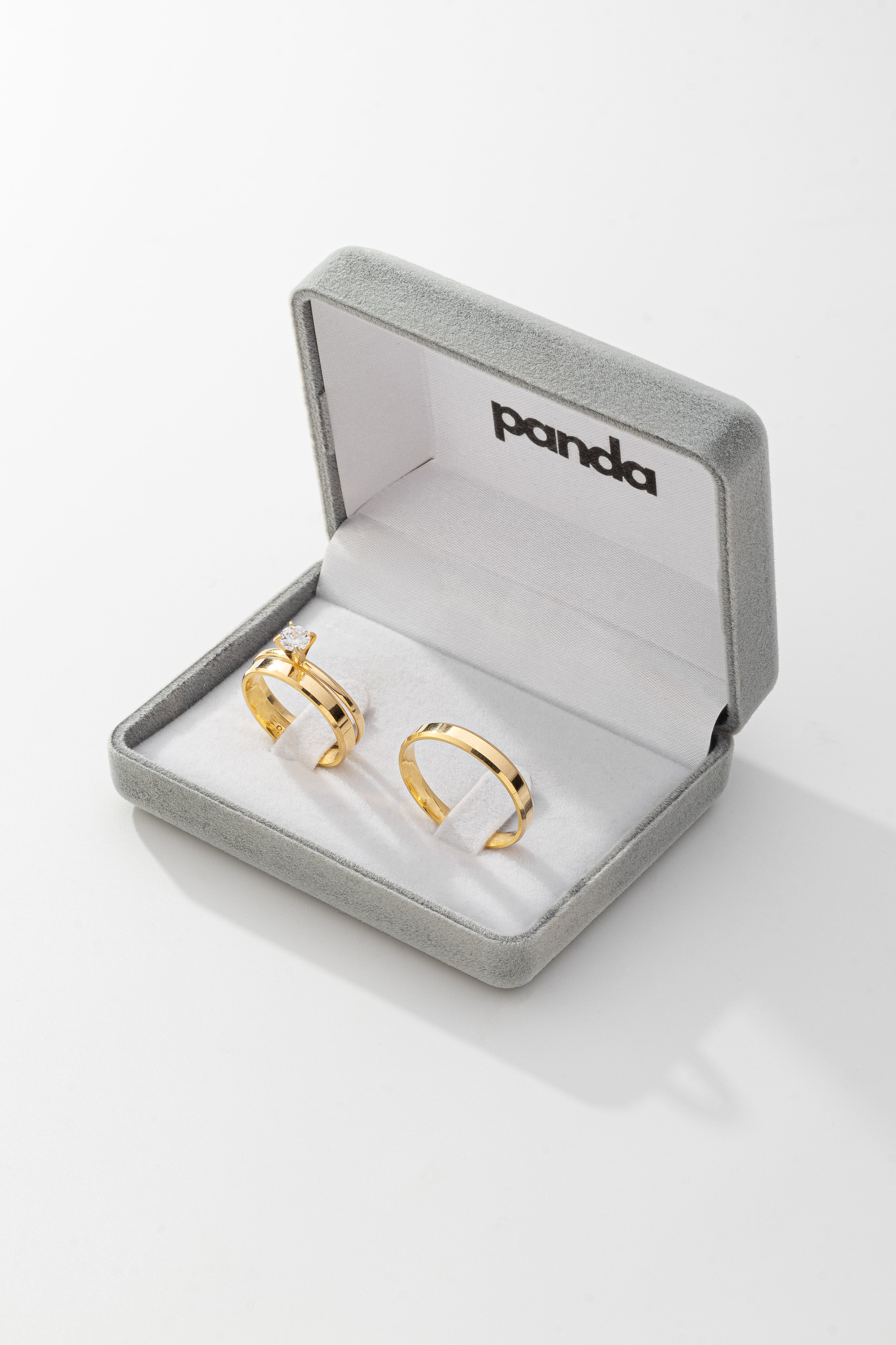 Conjunto Alianças Banhada Ouro 18K 3mm - Dubai