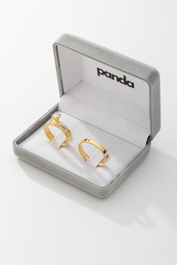 Par de Alianças Ouro 18k em 3mm com pedras