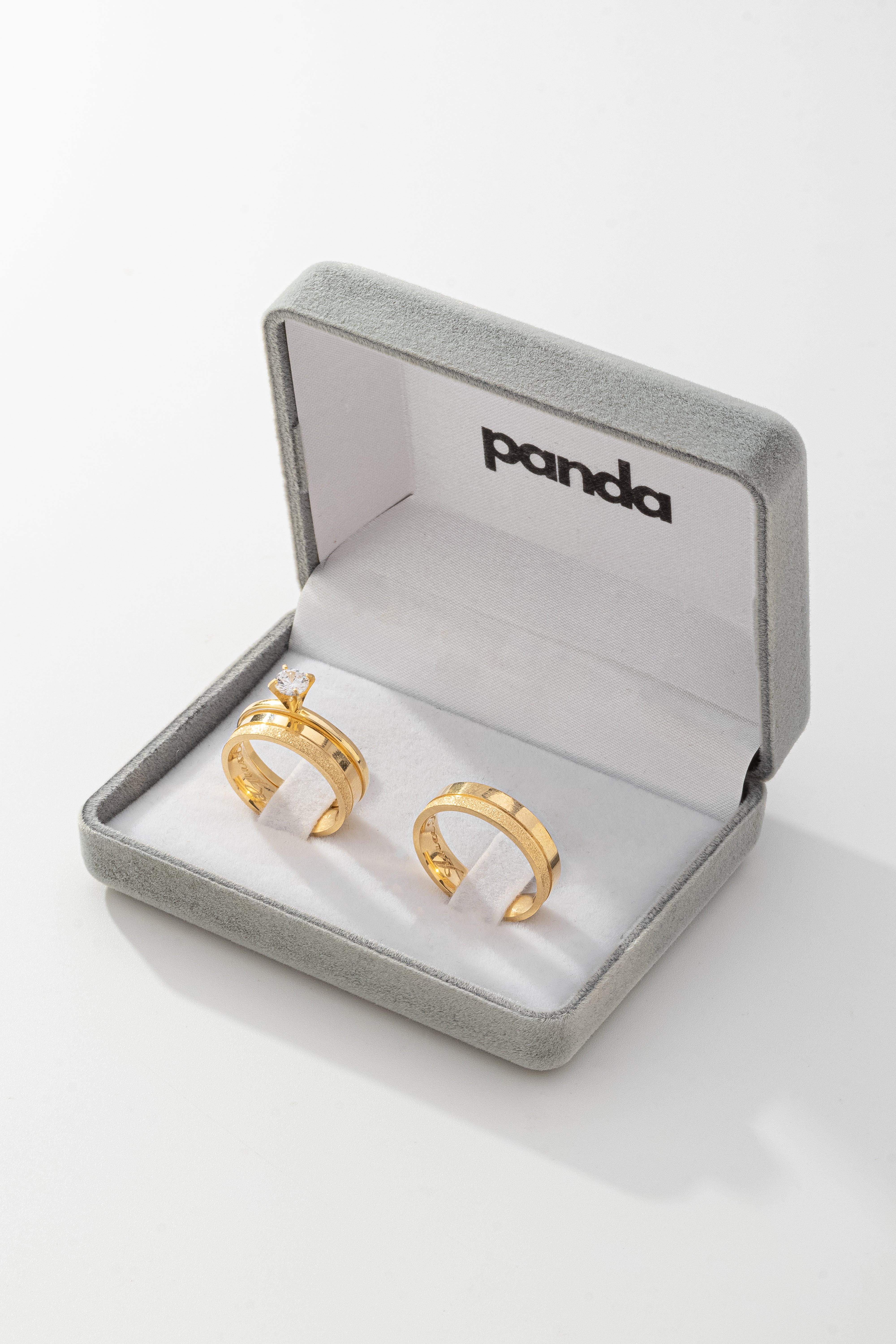 Conjunto Alianças Banhada Ouro 18K 5mm - Aspen