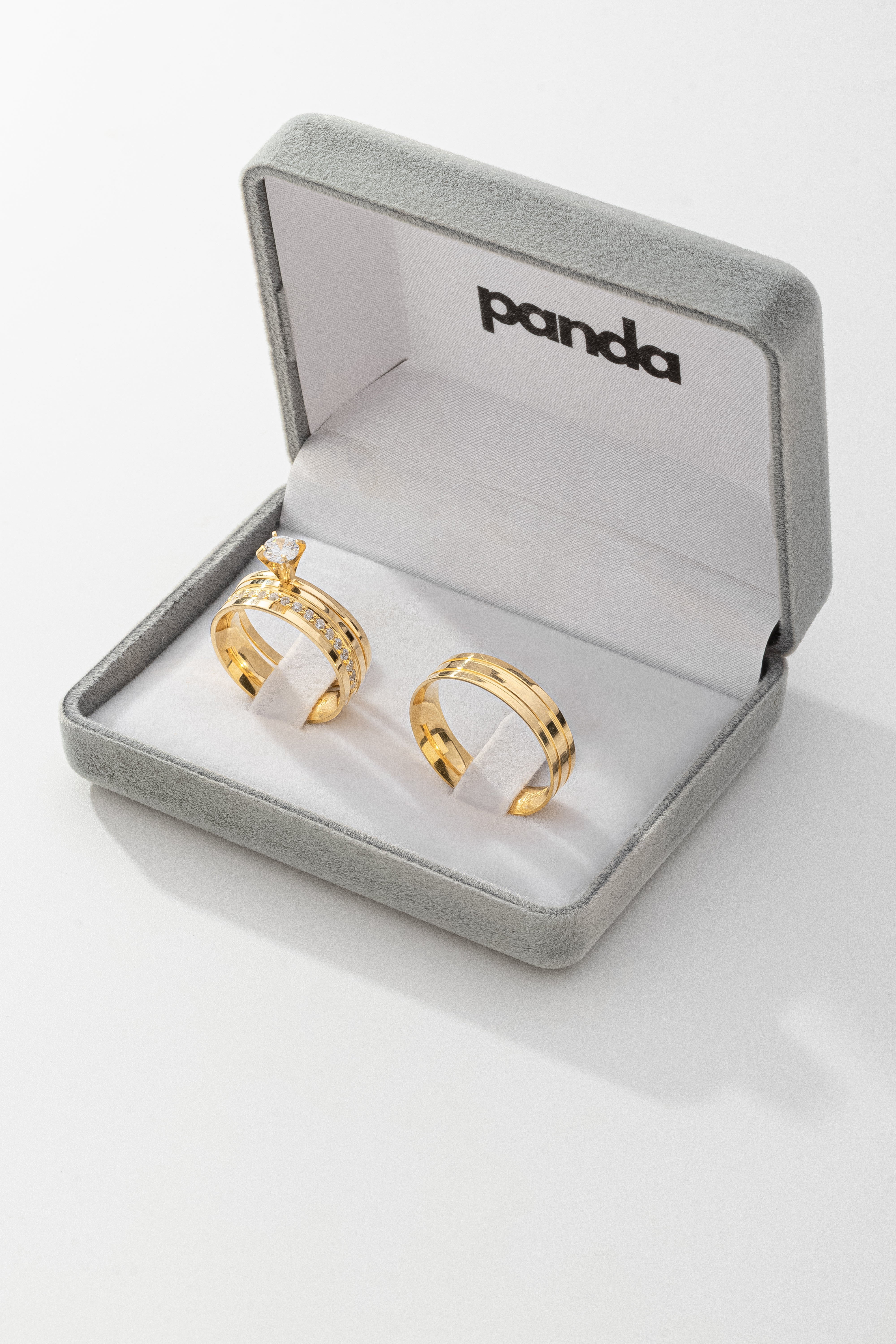 Conjunto Alianças Banhada Ouro 18K 5mm - Maldivas