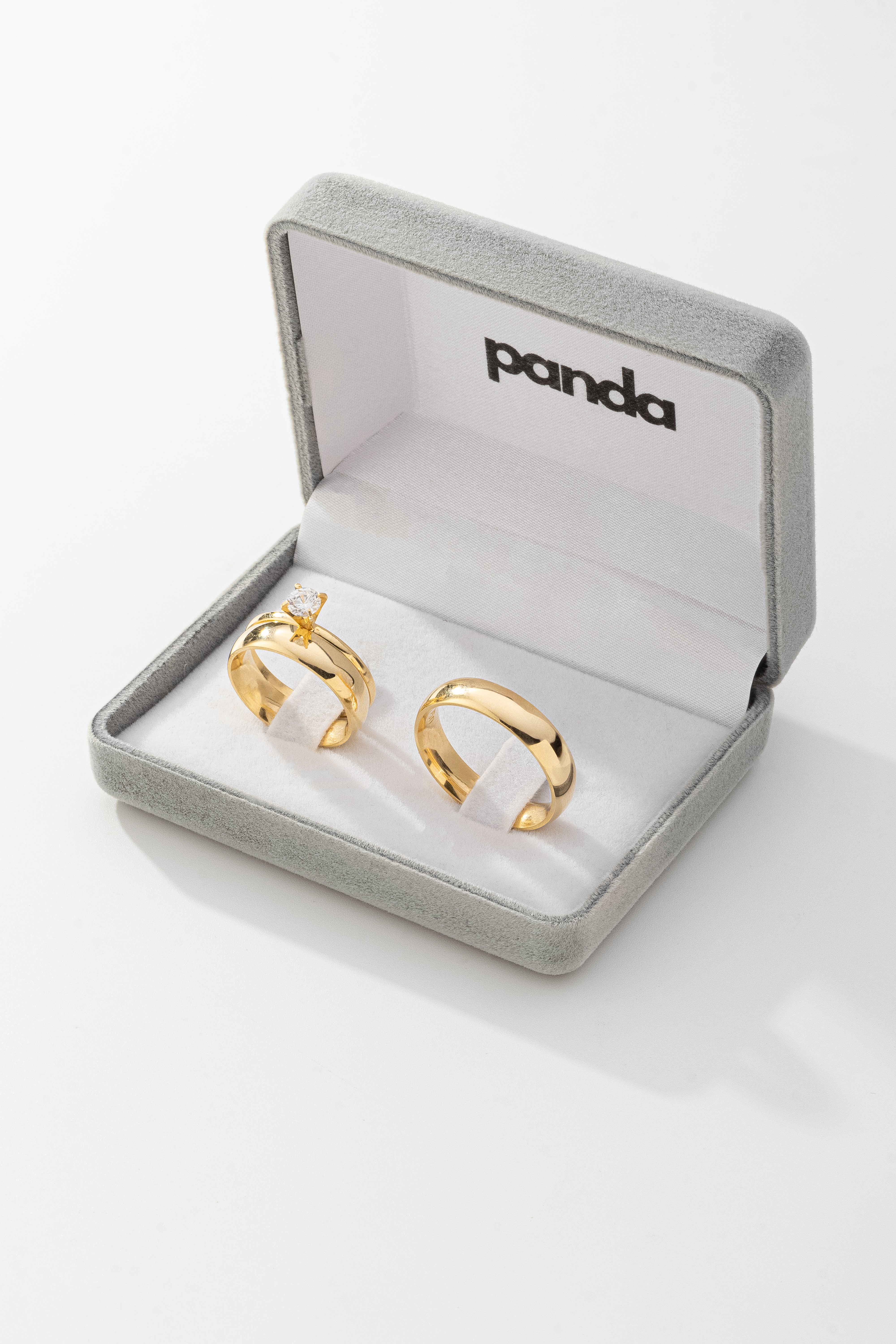 Conjunto Alianças Banhada Ouro 18K 5mm - Kyoto