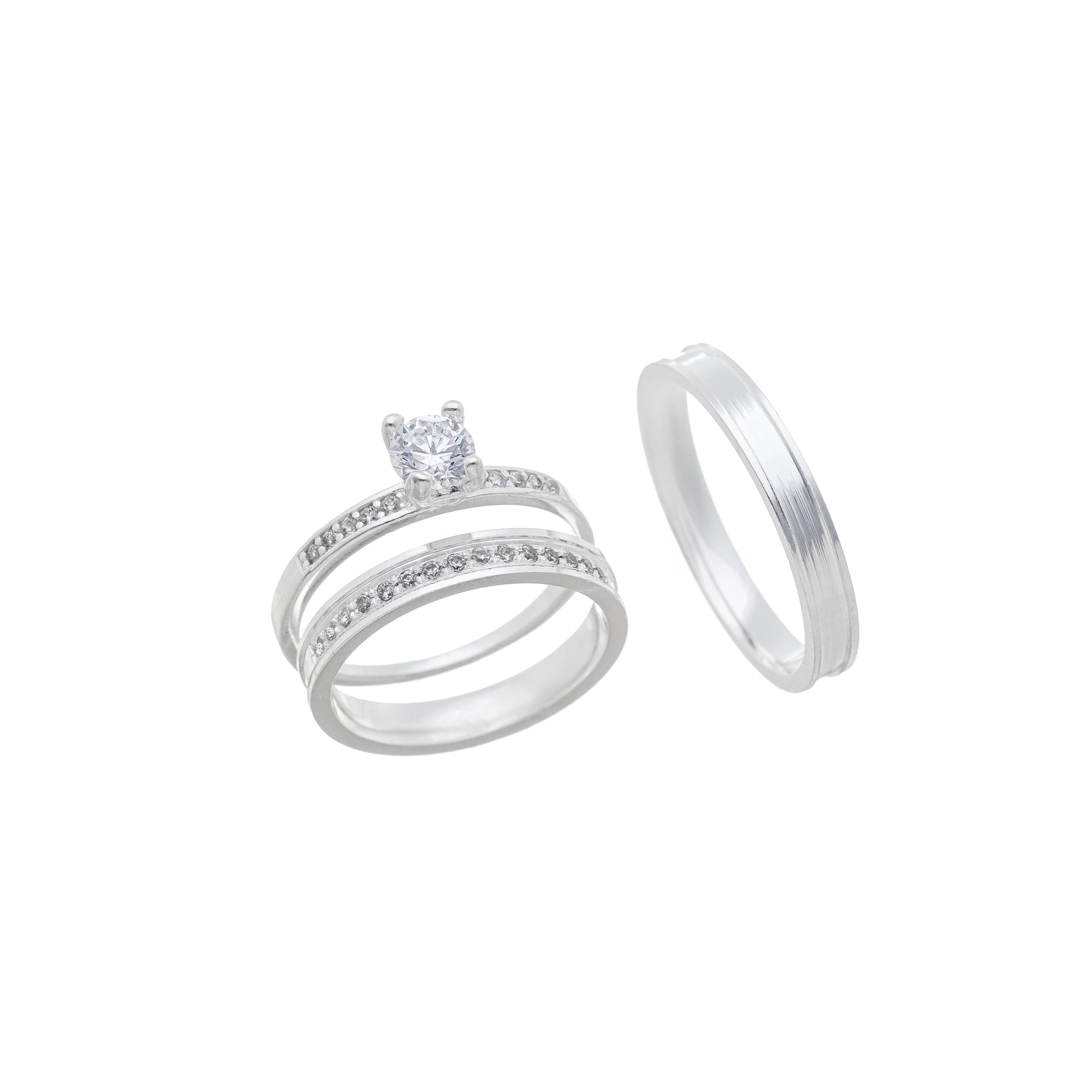 Par de Alianças em Prata 950 3mm - Paris