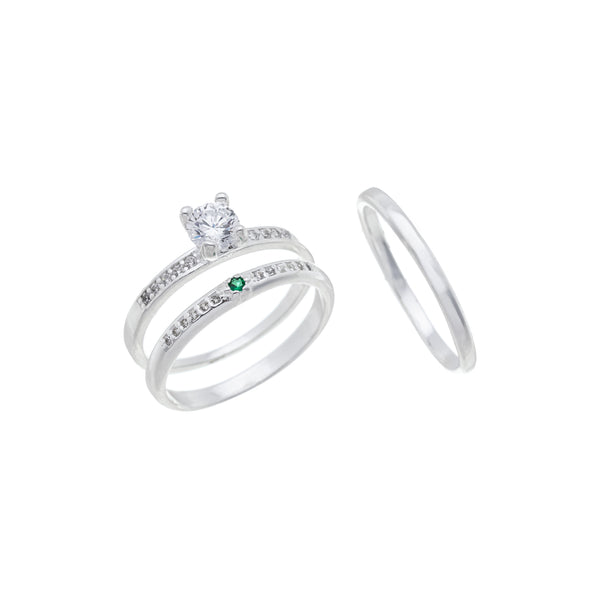Par de Alianças Green Bloom - Prata 950