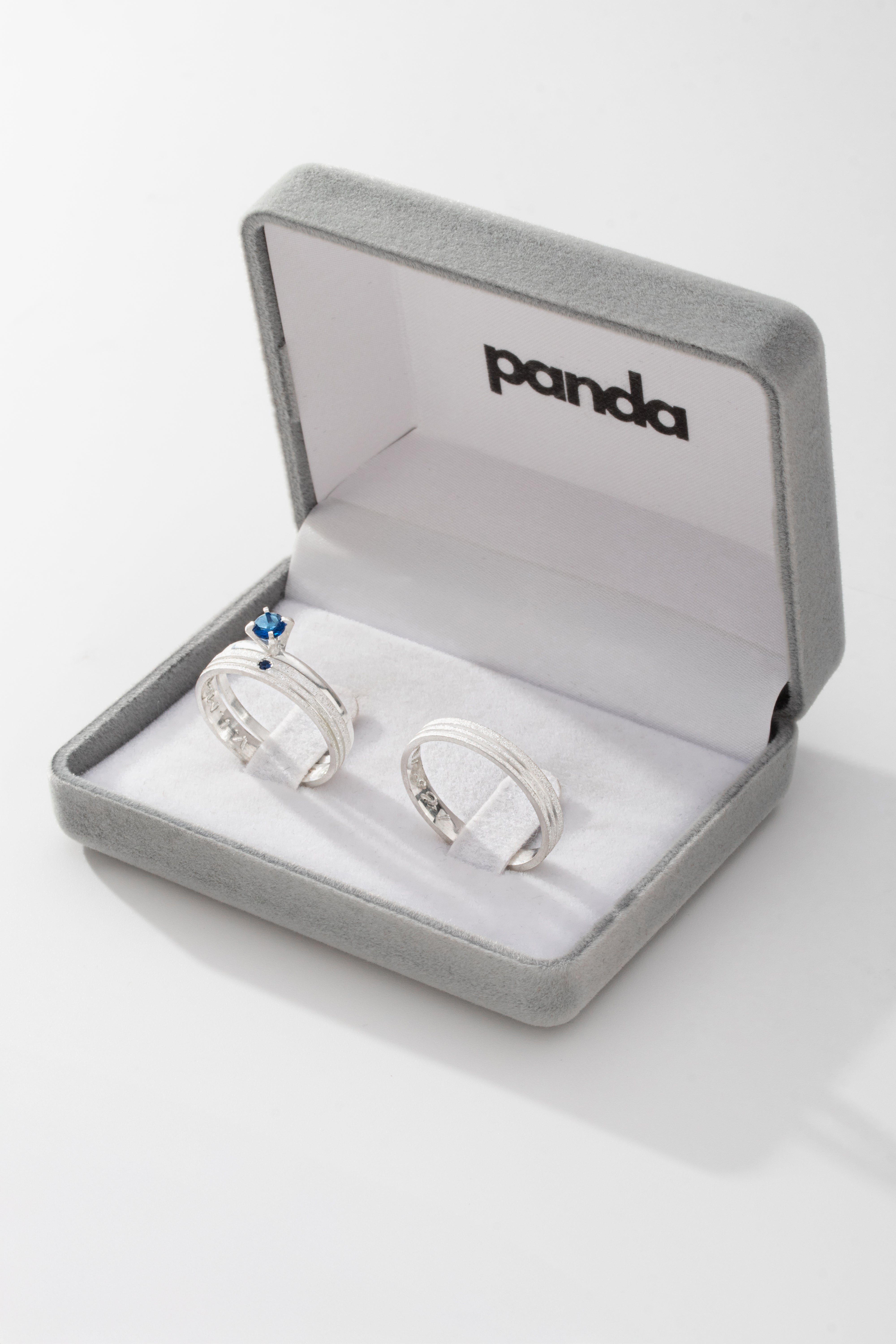 Conjunto de Alianças em Prata 950  3mm - Fernando de Noronha