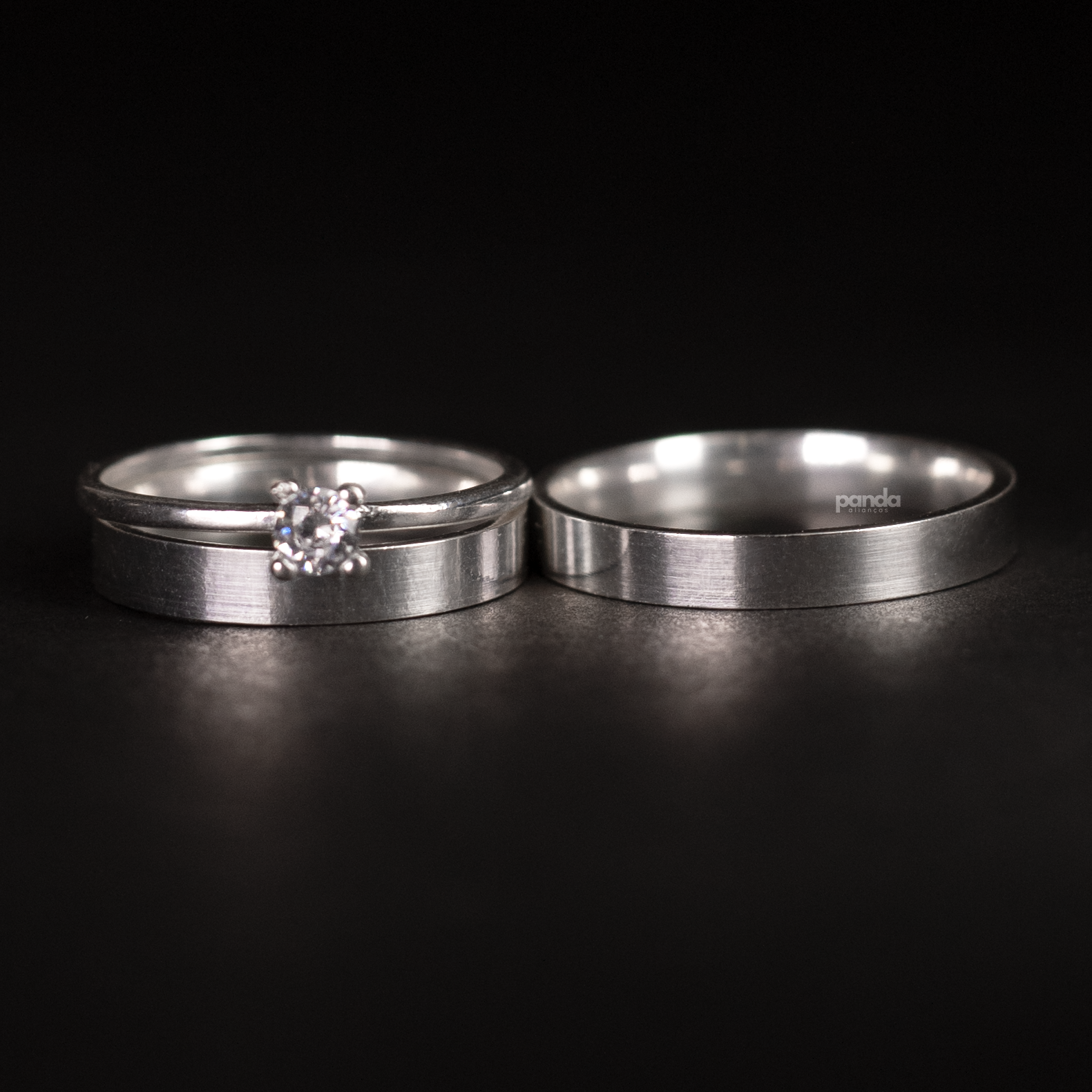 Par de Alianças em Prata 950 3mm - Luang Prabang