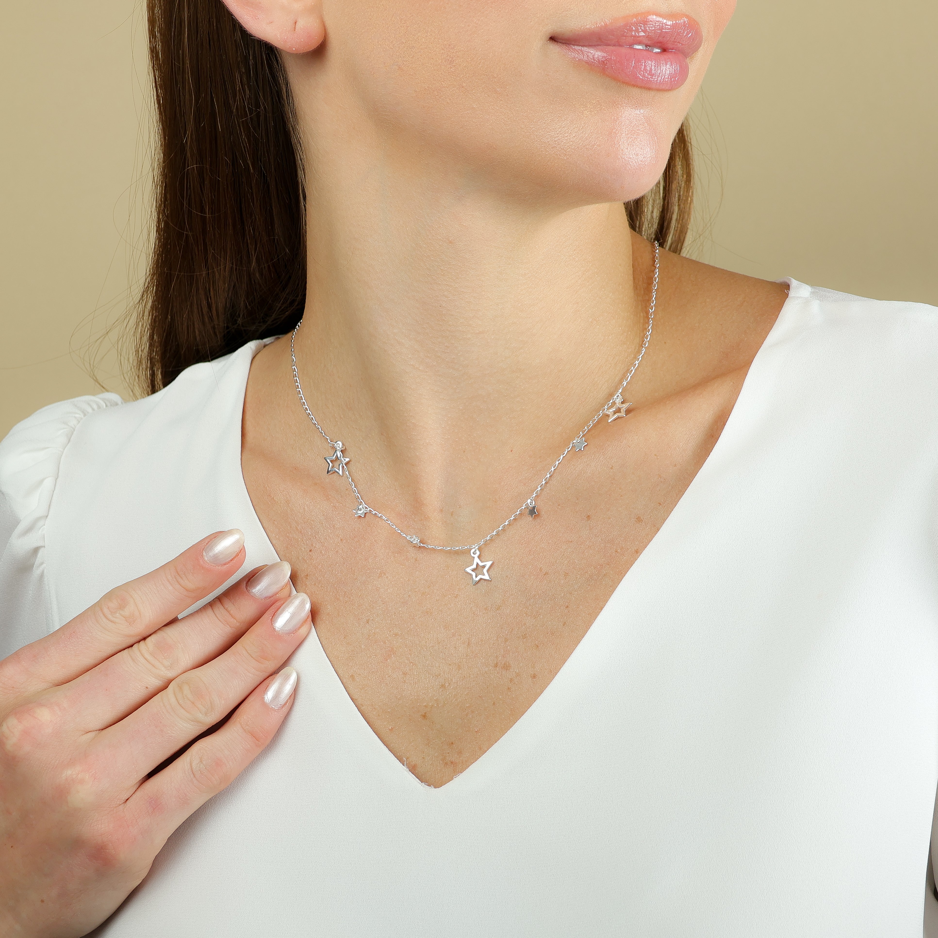 Correnta Prata Italiana 950 - Pingente Star