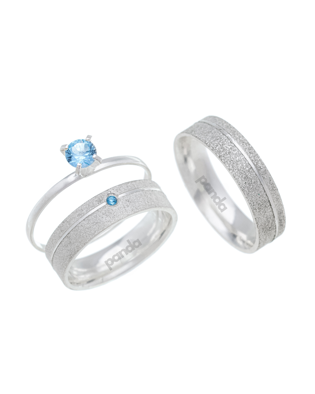 Par de Alianças em Prata 950 5mm - Oslo