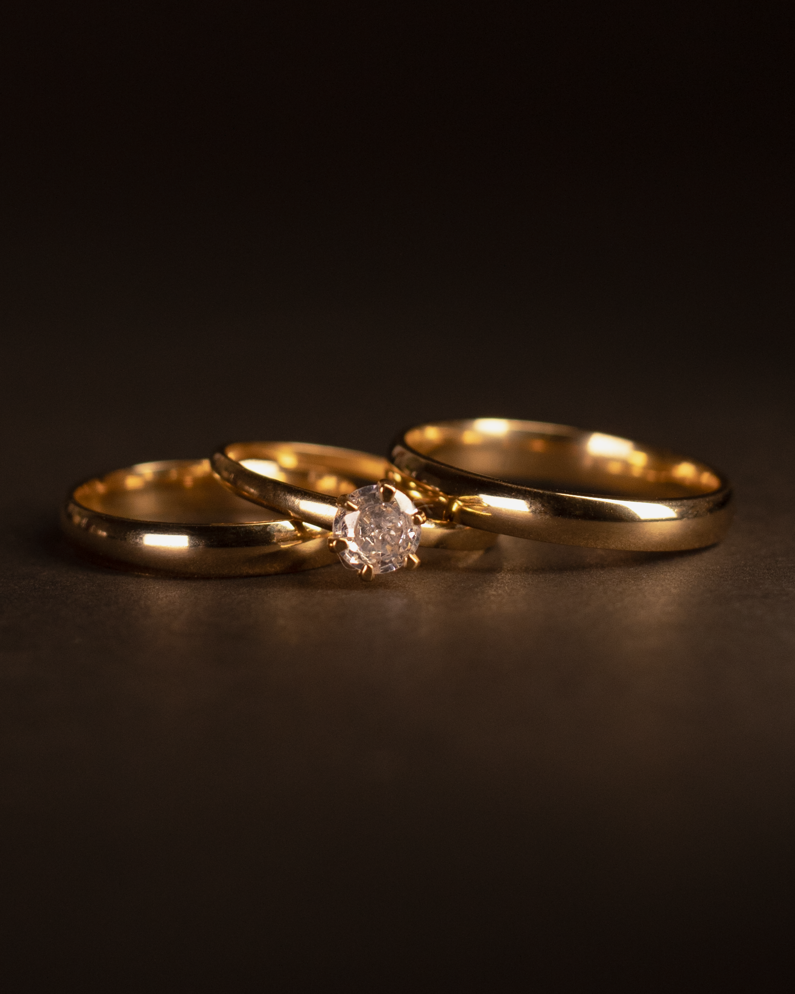 Conjunto Alianças Banhada Ouro 18K 3mm