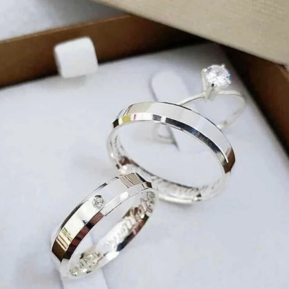 Par de Alianças em Prata 950 5mm - Melbourne