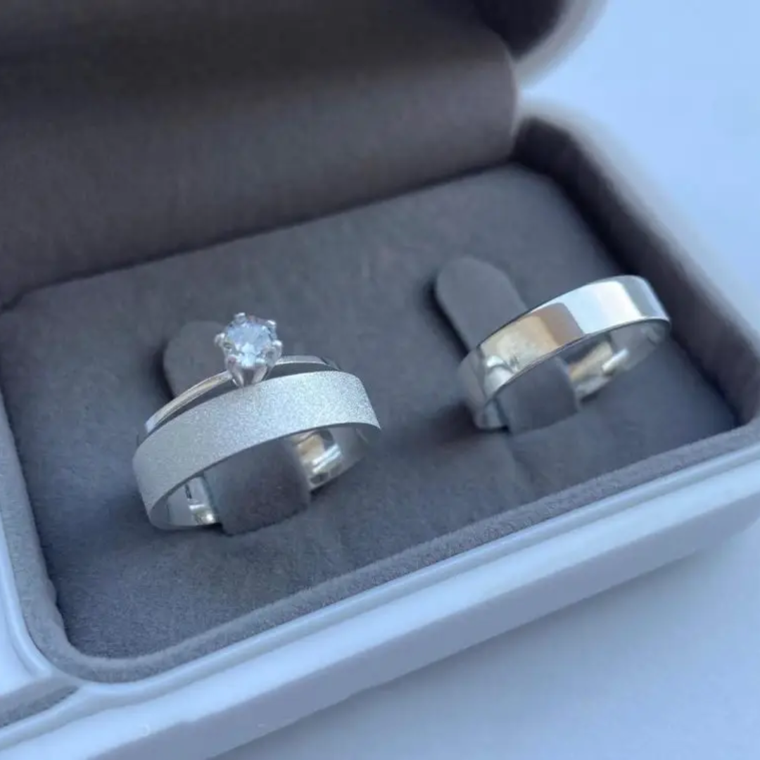 Par de Alianças em Prata 950 5mm - Auckland